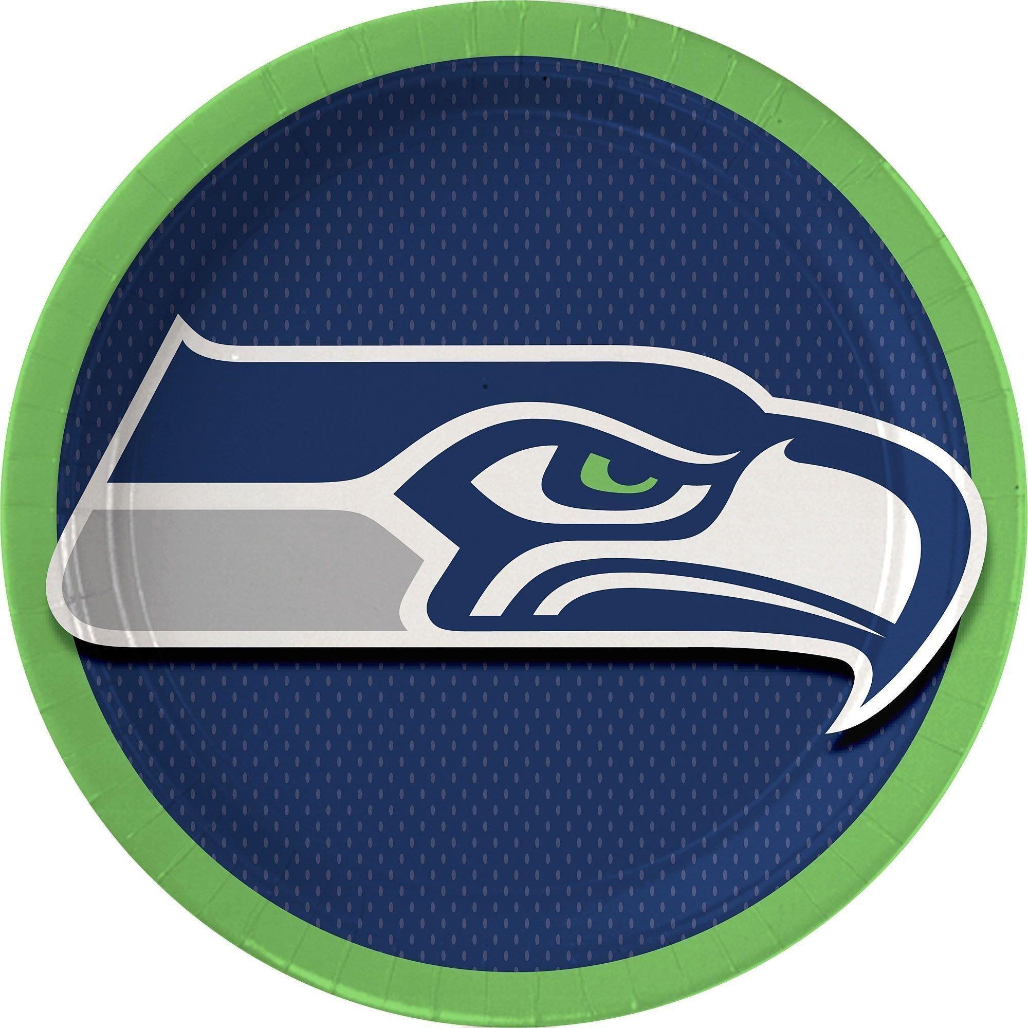 Seattle Seahawks Party Supplies Pack for 18 Guests - Kit Includes Plates, Napkins, Table Cover, Cups, Cutlery, Serving Bowl, Banner Decoration & Centerpiece